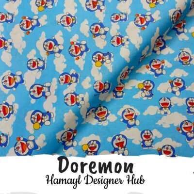 Doremon- Fabric -Funky Digital Lawn- Hamayl Designer Hub