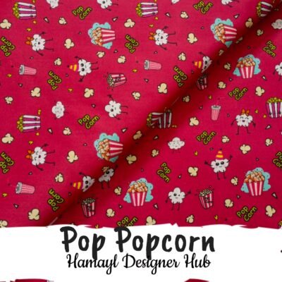 Pop Popcorn- Fabric -Funky Digital Lawn- Hamayl Designer Hub