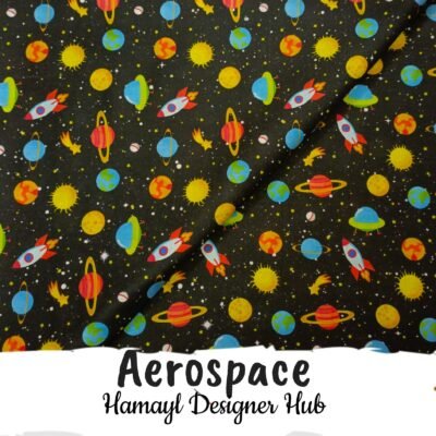 Aerospace- Fabric -Funky Digital Lawn- Hamayl Designer Hub