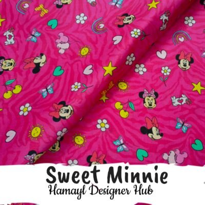 Sweet Minnie- Fabric -Funky Digital Lawn- Hamayl Designer Hub