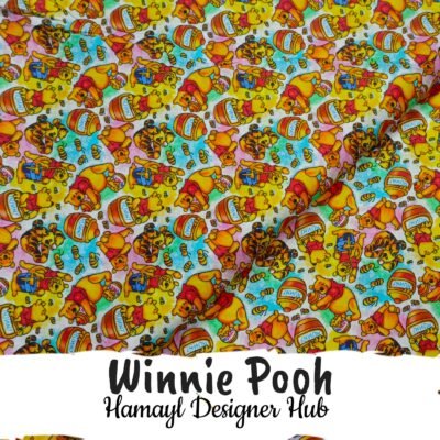 Winnie Pooh- Fabric -Funky Digital Lawn- Hamayl Designer Hub