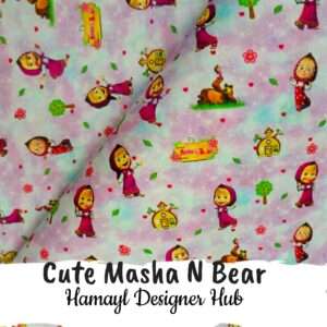 LILAC MASHA N BEAR -Funky Digital Lawn- Hamayl Designer Hub