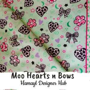 Moo Hearts n Bows - Funky Digital Lawn - Hamayl Designer Hub