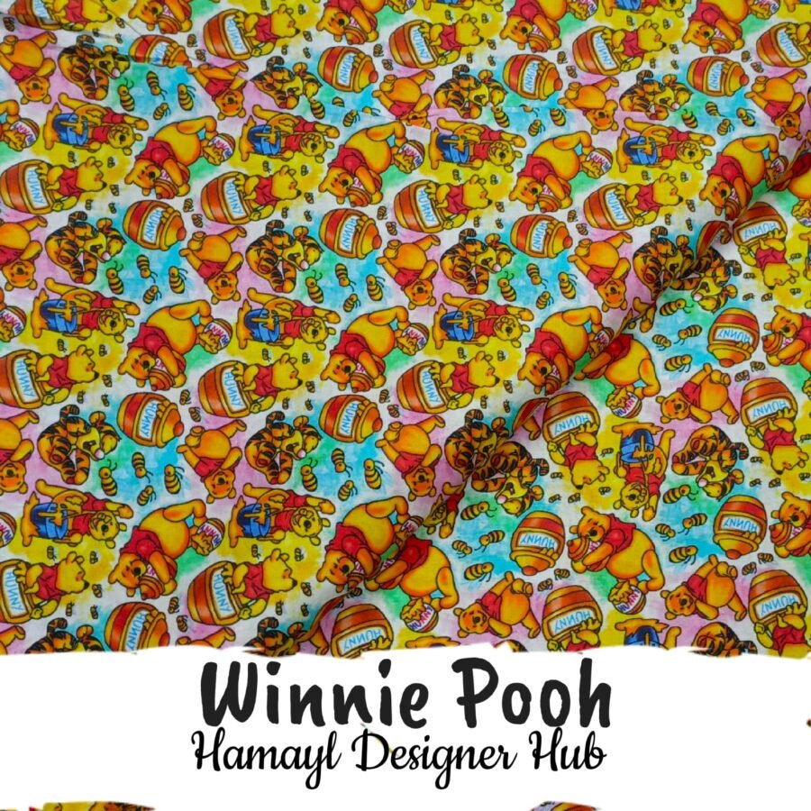 Winnie Pooh – digital printed lawn fabric, 45-inch width, unstitched