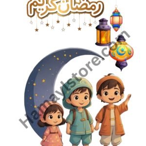Ramadan Kareem Kids Moon 5x4 Iron On Patches in Pakistan cute Islamic waterproof HD heat transfer for cotton lawn khaddar hoodies