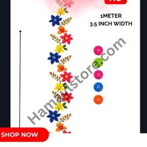 Colorful Floral Border Strip Patch – Designer Iron On Patches in Pakistan | HD Heat Transfer