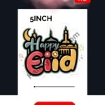 Happy Eid Typography 5x5 Iron On Patches in Pakistan stylish mosque crescent waterproof HD heat transfer