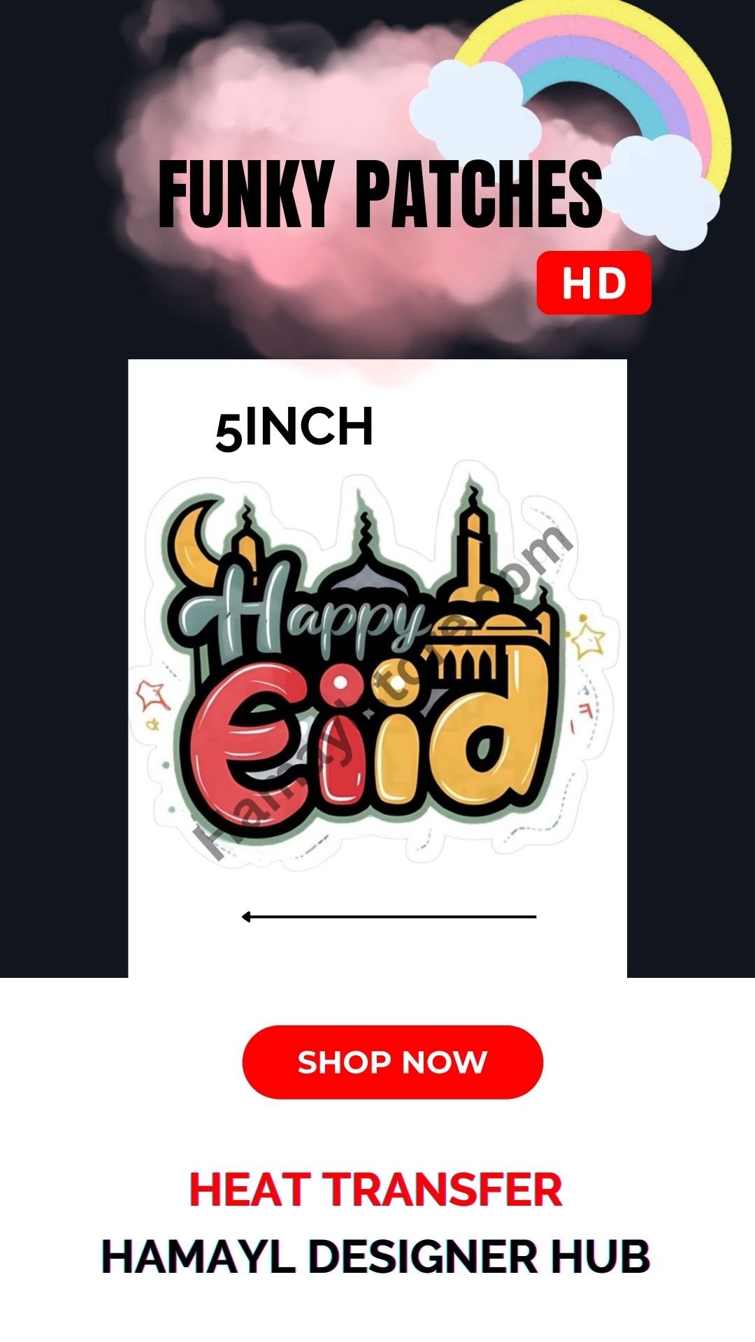 funky patch 279 betay ki eid patch 5x5 inches – cute islamic boy iron on patches in pakistan | hd heat transfer