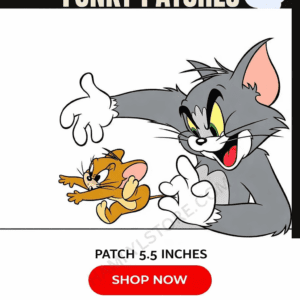 Tom and Jerry iron on heat transfer patch 5.5 inches for kids shirts Pakistan 2026