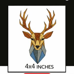 Heat transfer patches Pakistan Funky Patch 224 geometric deer 4x4 inch iron on