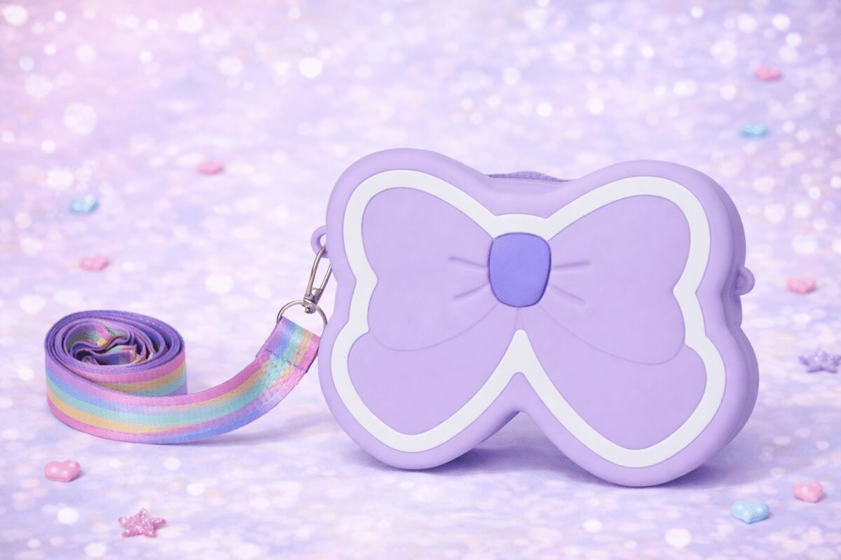 Lavender Bow Silicone Crossbody Bag 2026