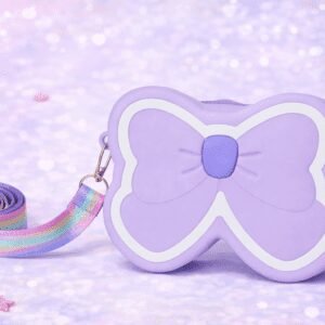 Lavender Bow Silicone Crossbody Bag 2026 – Waterproof Kids Bag Pakistan