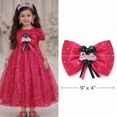 Barbie Fancy Frock Bows in Pakistan – 9x4 Inch Removable Luxury Dress Bow | Hamayl Designer Hub