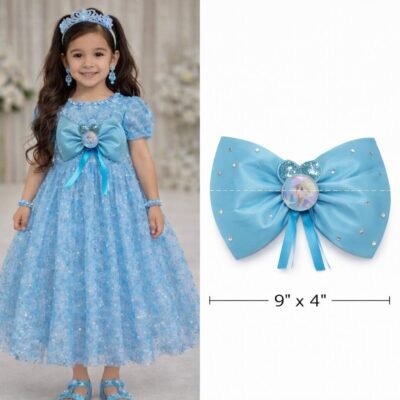 Frozen Fancy Frock Bows in Pakistan – 9x4 Inch Removable Luxury Dress Bow | Hamayl Designer Hub