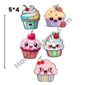 Cute Kawaii Cupcake 5x4 Iron On Patches in Pakistan waterproof HD heat transfer for lawn cotton khaddar hoodies denim kids dresses