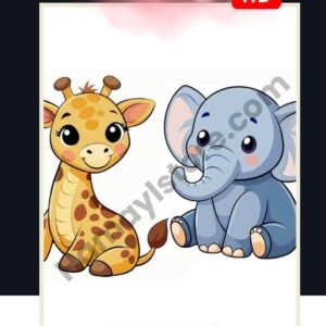 Baby Giraffe and Elephant Iron On Patches in Pakistan waterproof heat transfer patch for summer lawn and winter hoodies Punjab Sindh KPK