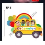 Kids Rainbow School Bus 5x4 Iron On Patches in Pakistan waterproof heat transfer patch for summer lawn and winter hoodies Punjab Sindh KPK