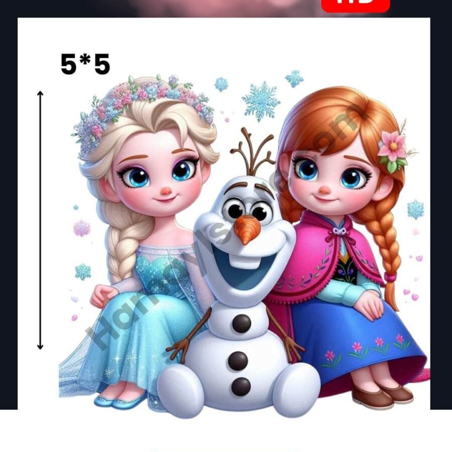 Funky Patch 241-Snow Princess Cartoon Patch 5x5 Inches – Iron On Patches in Pakistan | Waterproof Heat Transfer for Summer & Winter