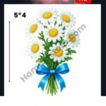 White Daisy Bouquet 5x4 Iron On Patches in Pakistan waterproof heat transfer patch for summer lawn and winter hoodies Punjab Sindh KPK