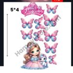 Princess Butterfly Unicorn 5x4 Iron On Patches in Pakistan waterproof HD heat transfer for girls dresses lawn cotton jeans winter hoodies