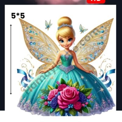 Funky patch 252-Fairy Princess Wings Patch 5x5 Inches – Iron On Patches in Pakistan | Waterproof HD Heat Transfer for Girls Dresses