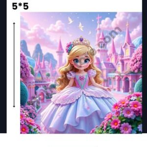 Pink Castle Princess 5x5 Iron On Patches in Pakistan waterproof HD heat transfer for girls dresses lawn cotton khaddar hoodies denim