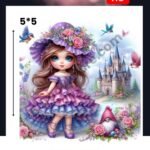 Lavender Royal Princess Garden 5x5 Iron On Patches in Pakistan waterproof HD heat transfer for lawn cotton khaddar hoodies denim dresses