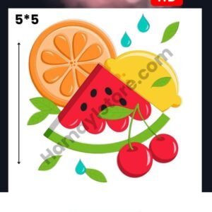 Fresh Fruit Mix 5x5 Iron On Patches in Pakistan waterproof HD heat transfer for lawn cotton khaddar hoodies denim kids dresses