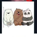Cute Bear Trio 5x5 Iron On Patches in Pakistan waterproof HD heat transfer for cotton lawn khaddar denim hoodies kids clothing