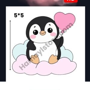 Cute Penguin 5x5 Iron On Patches in Pakistan waterproof HD heat transfer for cotton lawn khaddar denim hoodies baby and kids clothing