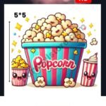 Cute Popcorn 5x5 Iron On Patches in Pakistan waterproof HD heat transfer for lawn cotton khaddar hoodies denim kids outfits