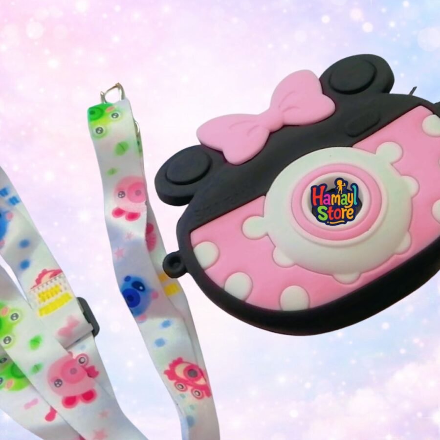Pink Minnie Cam Silicone Crossbody Bag – kids bag