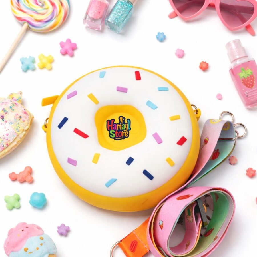 🍩 Yellow Donut Silicone Crossbody Bag – Kids Collection 2026