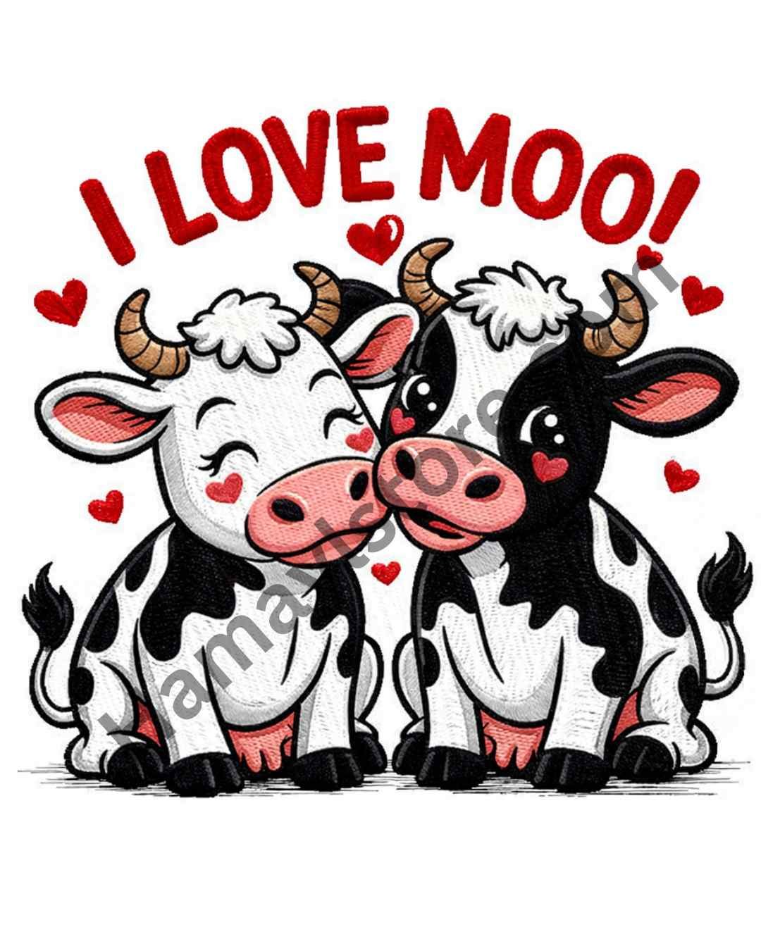 I Love Moo Cow Patch 3 Inch – Effect Cartoon Embroidered – Eid-ul-Azha iron-on patch