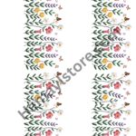 Funky patch 304-Floral Leaves Border 22 Inch – Effect Embroidered Style Heat Transfer
