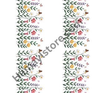Funky patch 303-Floral Leaves Border 22 Inch – Embroidered Style Heat Transfer