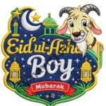 Funky patch 311-Eid ul Azha Boy Patch 3 Inch –Effect Embroidered Heat Transfer Patch