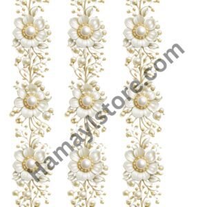 pearl floral heat transfer border 1 meter luxury sleeve patch strip Pakistan