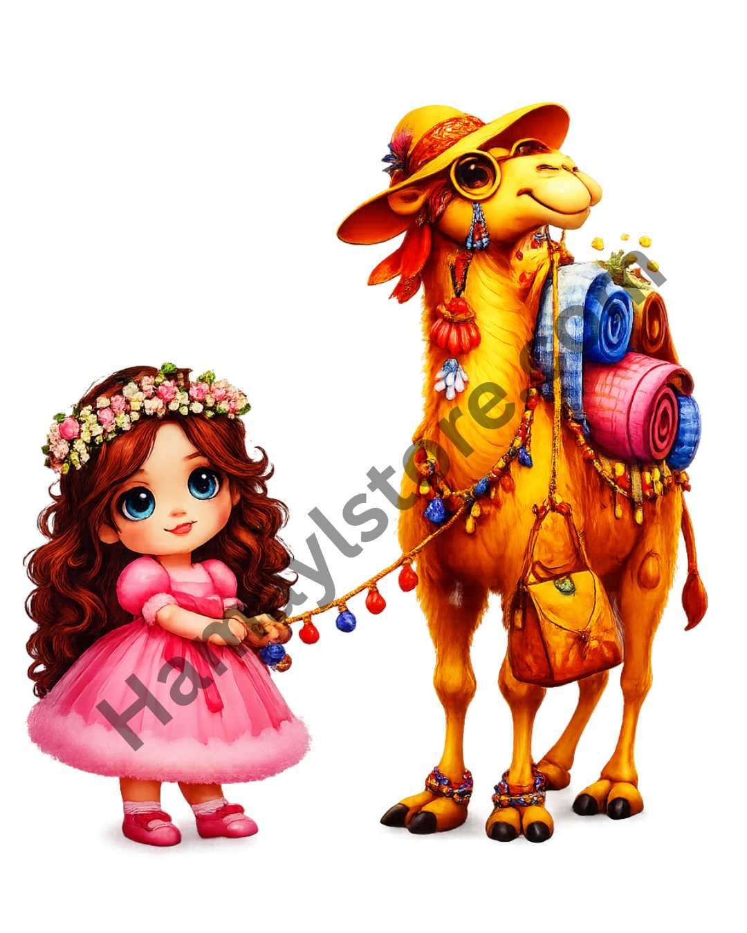 girl with camel patch 5 inch cute cartoon heat transfer patch pakistan