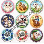 Funky Patch 324-Eid Round Patch Set – 9 Design Combo Heat Transfer Patches