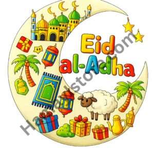 eid al adha round patch 8 inch colorful eid mubarak heat transfer patch pakistan
