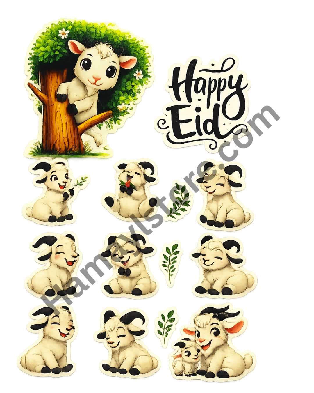 eid al adha patch set 7x7 heat transfer sheet pakistan with mosque sheep lanterns