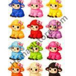 colorful sheep patch set 8x4 inch cute lamb cartoon heat transfer patches pakistan