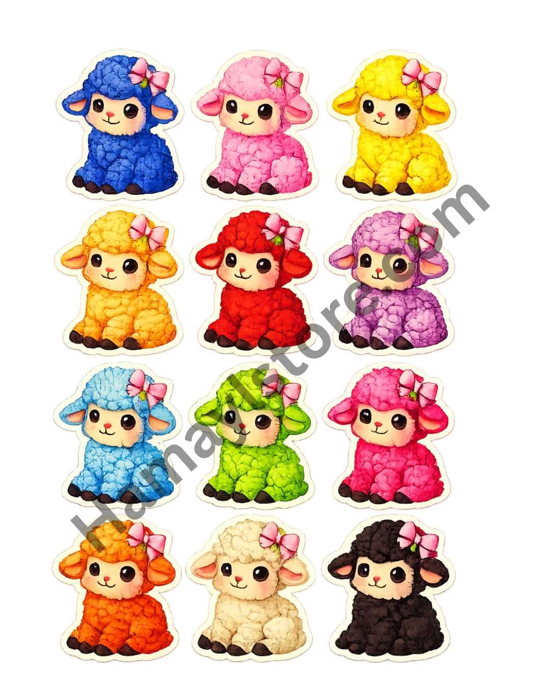 colorful sheep patch set 8x4 inch cute lamb cartoon heat transfer patches pakistan