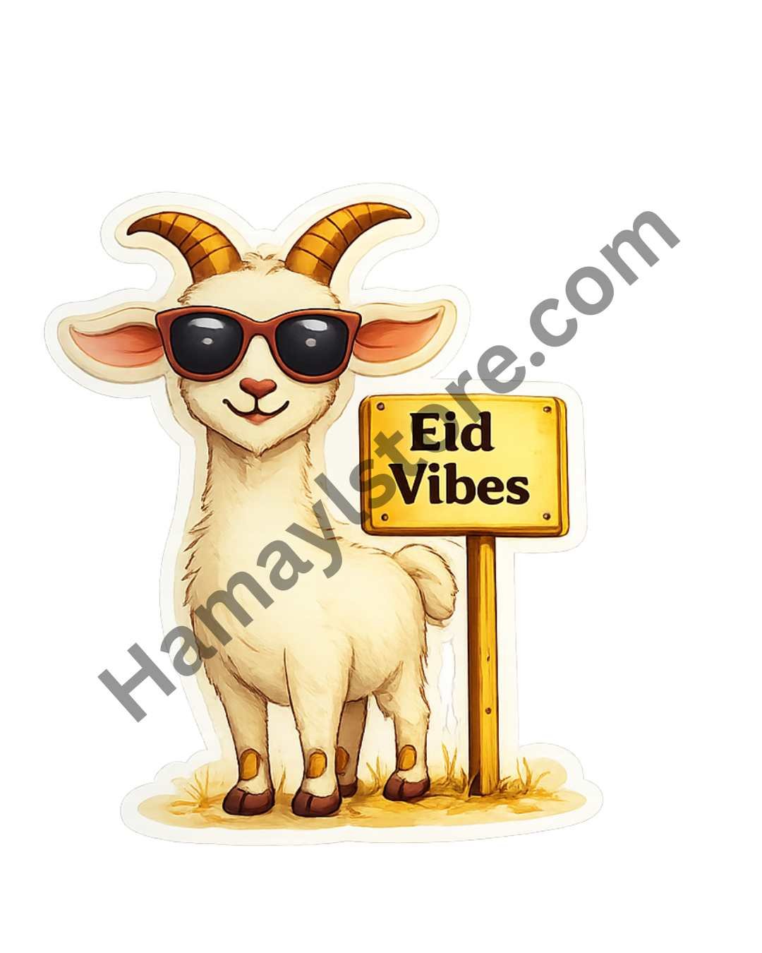 Eid Vibes Goat Patch 3 Inch – Cute Cartoon – Eid-ul-Azha iron-on patch