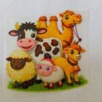 Funky Patch 351-Eid ul Adha all animal Patch 3 Inch – Cute Islamic Cartoon Heat Transfer Patch