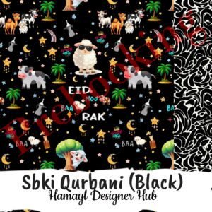 Sbki Qurbani Black - Funky Digital Lawn - Hamayl Designer Hub