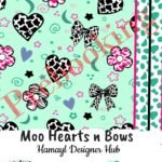 Moo Hearts n Bows - Funky Digital Lawn - Hamayl Designer Hub