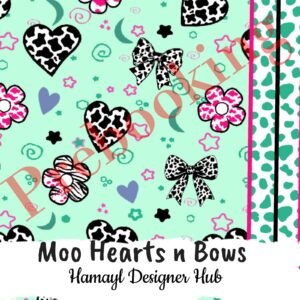 Moo Hearts n Bows - Funky Digital Lawn - Hamayl Designer Hub
