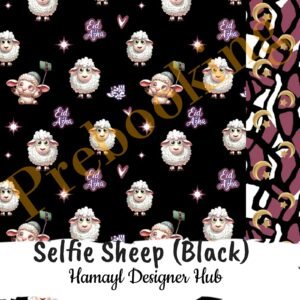Selfie Sheep Black- Funky Digital Lawn - Hamayl Designer Hub
